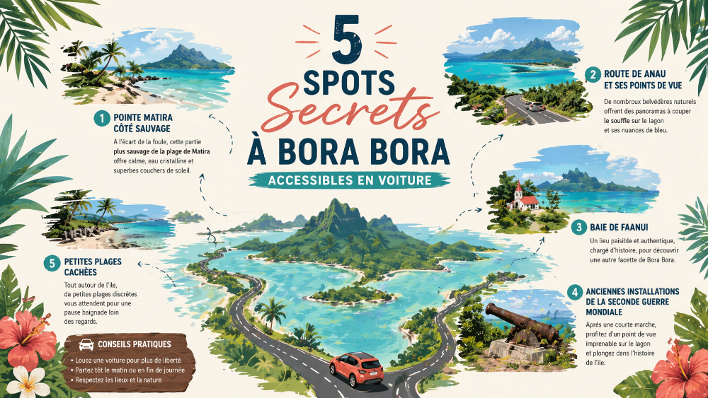 Les 5 spots secrets de Bora Bora accessibles en voiture